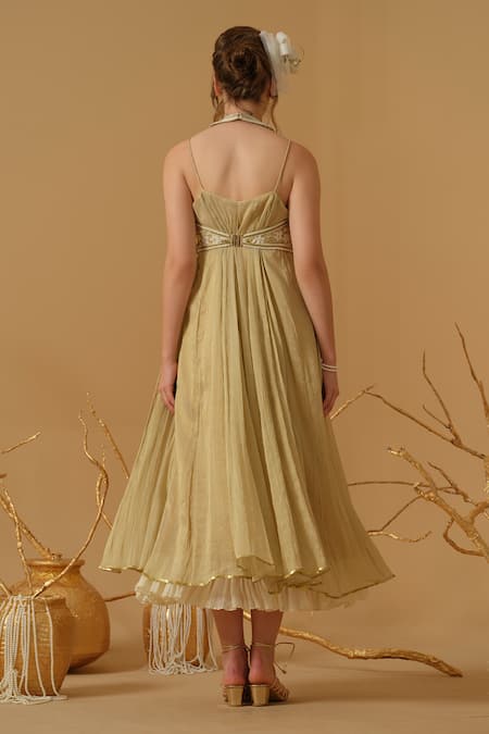 Abstract By Megha Jain Madaan Halter Neck Anarkali With Embroidered Blouse 