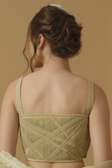 Abstract By Megha Jain Madaan Ruched Crop Top 