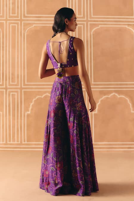 Drishti & Zahabia Cross Stitch Print Pant Set 