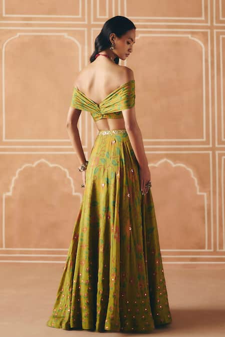 Drishti & Zahabia Cross Stitch Print Lehenga With Top 