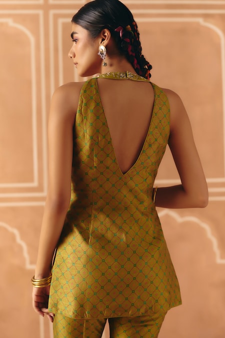 Drishti & Zahabia Cross Stitch Print Tunic Pant Set 