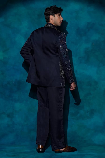 Jatin Malik Hand Embroidered Short Jacket Set 