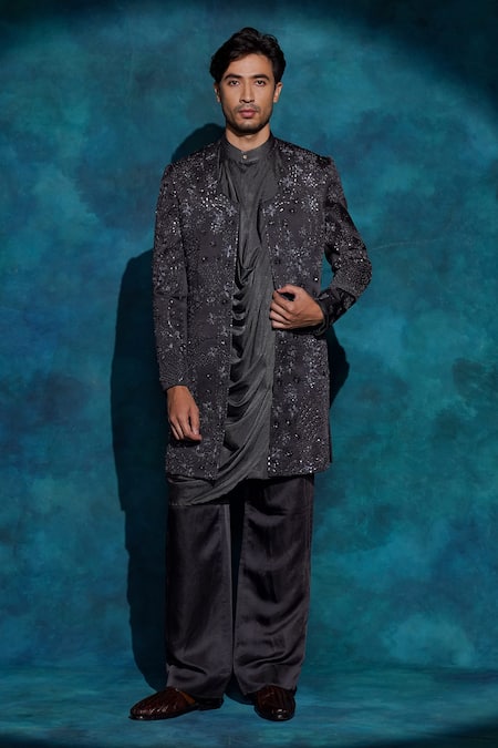 Jatin Malik Hand Embroidered Jacket & Trouser Set 
