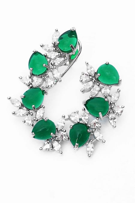 Our Purple Studio White Stones Pear Cut And Cubic Zirconia Stud Earrings Online at Aza Fashions Our Purple Studio_White Stones Pear Cut And Cubic Zirconia Stud Earrings _Online_at_Aza_Fashions