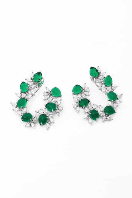 Our Purple Studio Pear Cut Stone & Cubic Zirconia Stud Earrings 