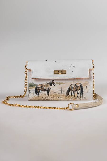 The Garnish Company Signa Horse Print Wallet Sling Bag 
