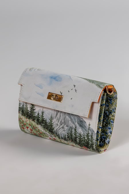 The Garnish Company_White Scarperia Mountain Landscape Print Wallet Sling _Online_at_Aza_Fashions