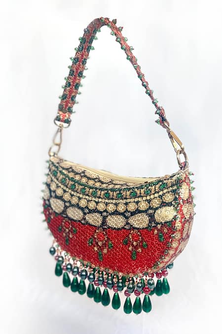 The Garnish Company Shantai Crescent Sequin Bag with Dual Sling 