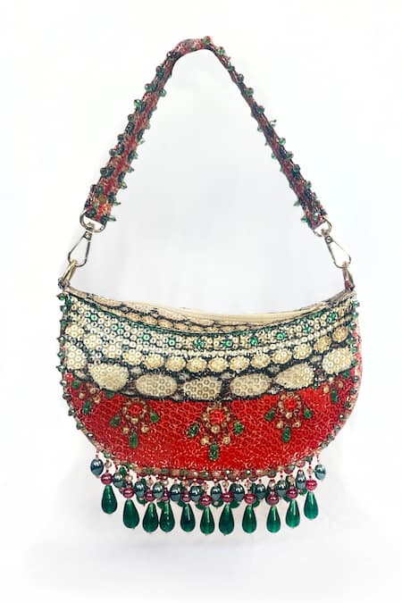 The Garnish Company Shantai Crescent Sequin Bag with Dual Sling 