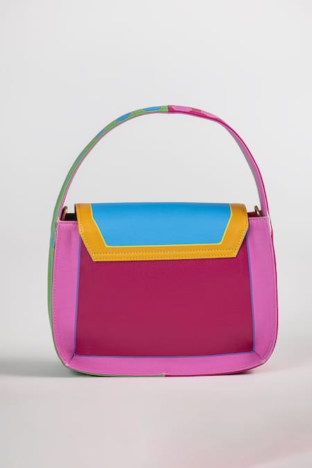 The Garnish Company Cube Colour Block Square Bag with Metal Logo 