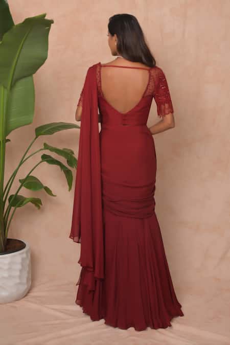 Vridhi Somaani Nysa Pre-Draped Saree With Embroidered Blouse 