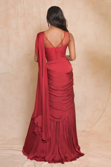 Vridhi Somaani Zara Lehenga Saree With Embroidered Blouse 