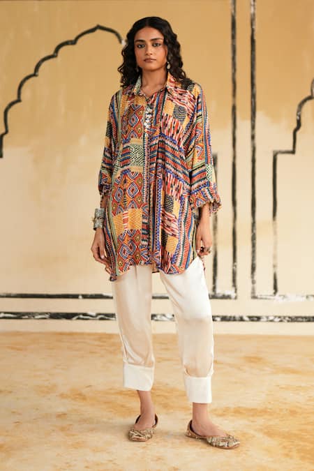 Rainas Camel Trail Tones Top & Pant Set 