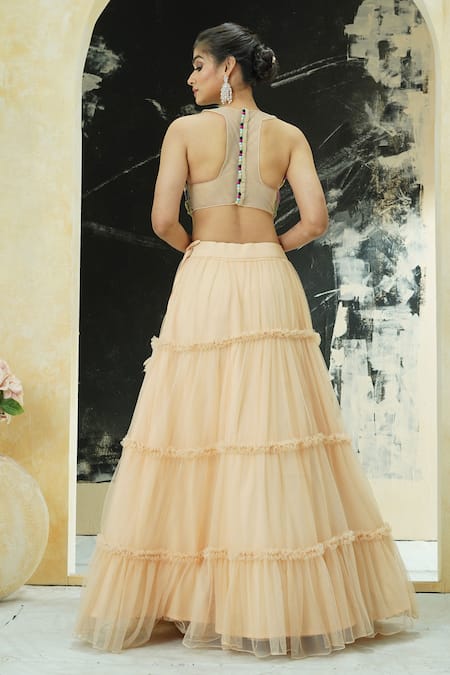 Priti Sahni Ruffle Skirt Set 