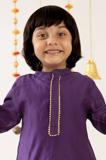 Buy_Risa Dreamworld_Purple Chanderi Embroidery Stripe Pattern Jacket And Pant Set _Online_at_Aza_Fashions