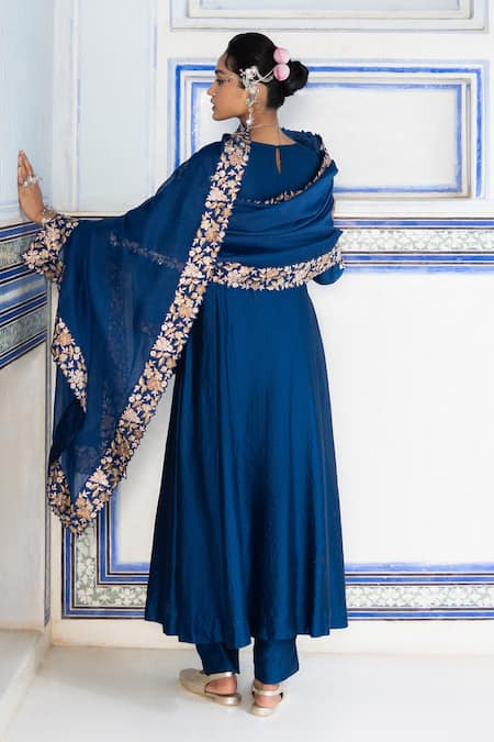 Pink City By Sarika Floral Mughal Anarkali Set 