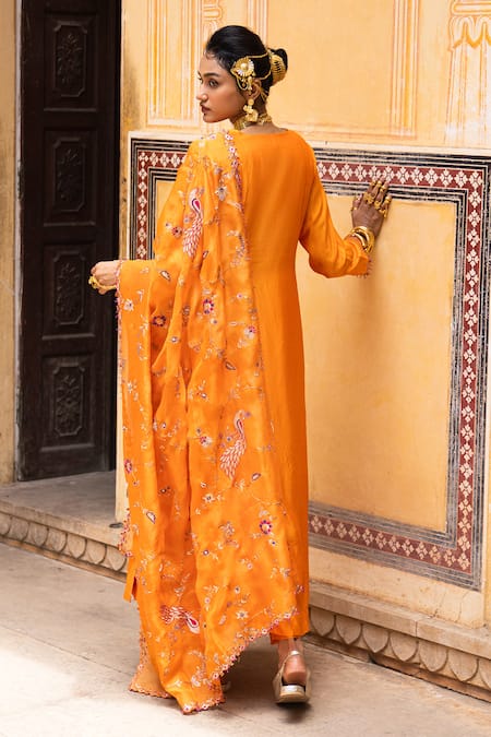 Pink City By Sarika Rang De Kesariya Kurta Set 