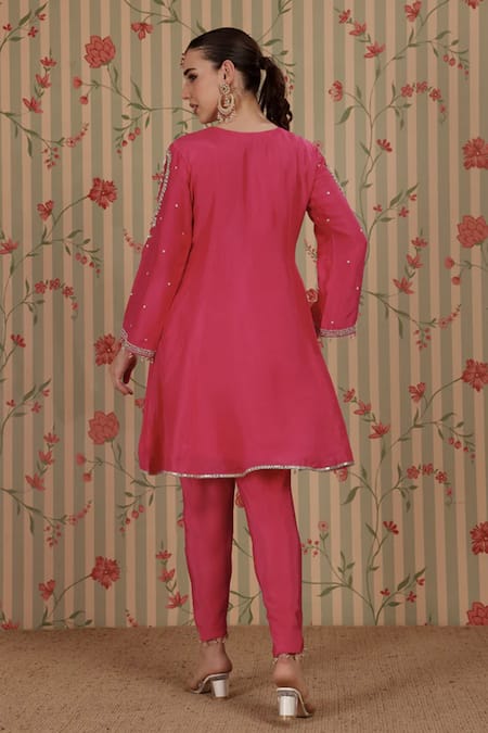 Nitisha Kashyap Official Paisley Embroidered Kurta Tulip Pant Set 