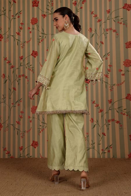 Nitisha Kashyap Official A-Line Embroidered Kurta With Pant 