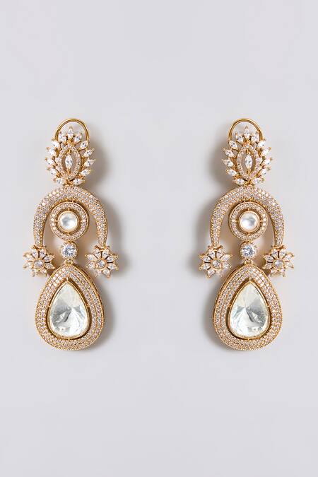 Auraa Trends_Gold Plated Stones, Pearls Kundan Polki Choker Necklace Set _Online_at_Aza_Fashions