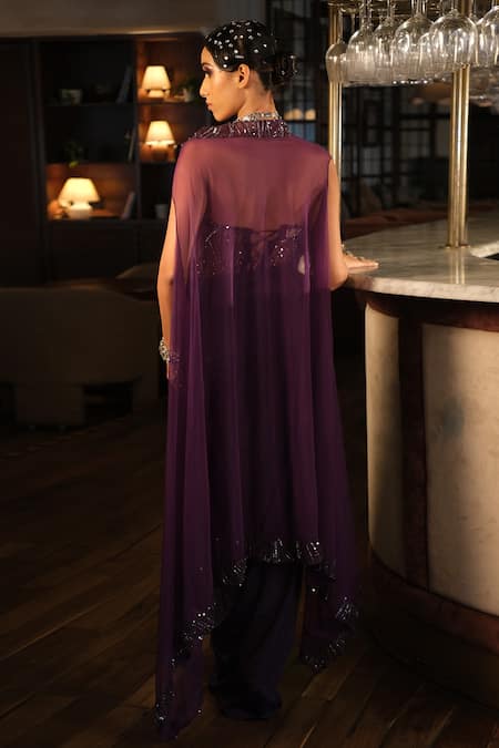 Esha L Amin Purple Embroidered Corset 