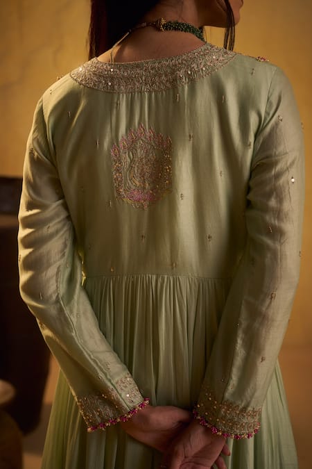 Buy Hirika & Dhruti Green , , Zari, Zardosi Tikki Anarkali And Dupatta Online at Aza Fashions Buy_Hirika & Dhruti_Green , , Zari, Zardosi Tikki Anarkali And Dupatta _Online_at_Aza_Fashions