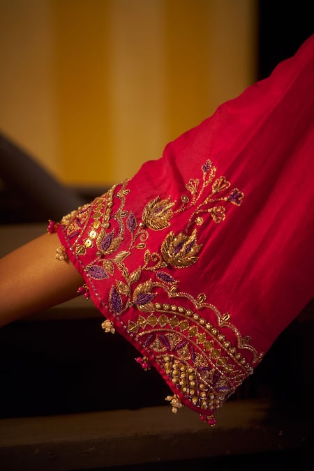 Buy Hirika & Dhruti Pink Silk, Organza Embroidery, Stones, Tikki Zardosi Kalli Kurta And Dhoti Set Online at Aza Fashions Buy_Hirika & Dhruti_Pink Silk, Organza Embroidery, Stones, Tikki Zardosi Kalli Kurta And Dhoti Set _Online_at_Aza_Fashions