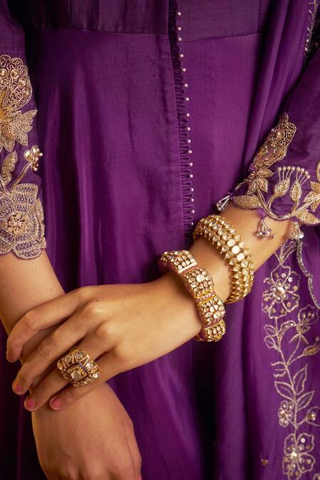 Buy Hirika & Dhruti Purple Cotton, Silk, Organza Embroidery, Hand Anarkali Sharara Set With Dupatta Buy_Hirika & Dhruti_Purple Cotton, Silk, Organza Embroidery, Hand Anarkali Sharara Set With Dupatta