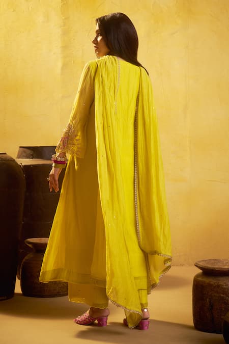 Hirika & Dhruti Marodi Work Anarkali, Pant & Chitta Dupatta Set 