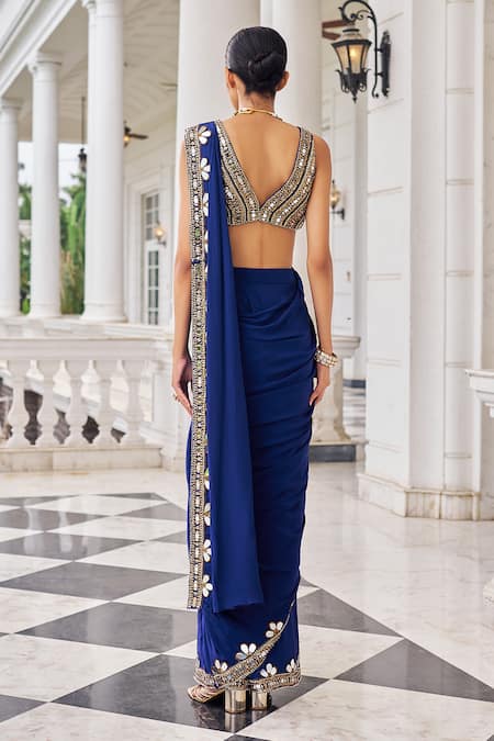 Nidhika Shekhar Harsh E Ullas Pre-Draped Saree With Embroidered Blouse