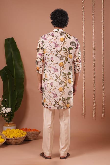 Ahi Clothing X AZA Lemon Printed Organza Kurta & Pant Set 