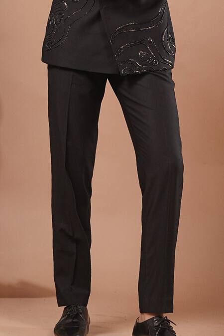 Ahi Clothing X AZA_Black Sequins, Embroidery, Stones Jodhpuri And Pant Set _Online_at_Aza_Fashions