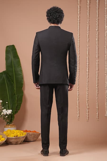 Ahi Clothing X AZA Black Jodhpuri & Pant Set 