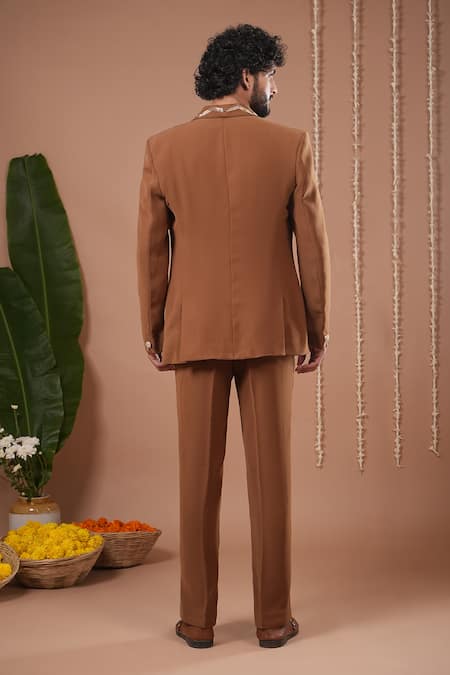 Ahi Clothing X AZA Mustard Coat & Pant Set 