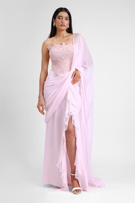 Maison 9002 Grace Pre-Draped Saree With Cutwork Blouse 