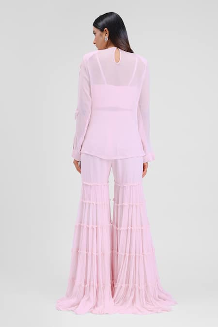 Maison 9002 Zia Amoeba Flower Work Kurta Gharara Set 