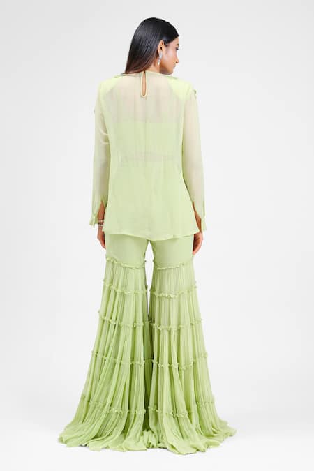 Maison 9002 Zia Amoeba Flower Work Kurta Gharara Set 