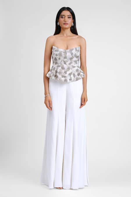 Maison 9002 Layla Grass Embroidered Corset With Sharara 