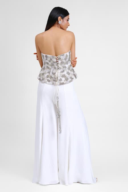 Maison 9002 Layla Grass Embroidered Corset With Sharara 