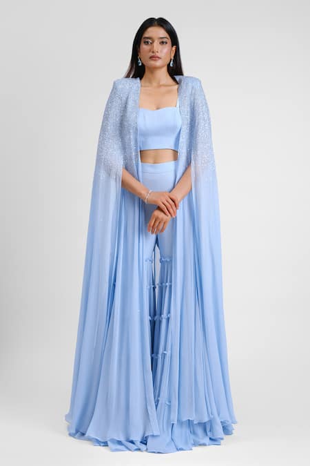 Maison 9002 Riley Hand Embroidered Cape Gharara Set 