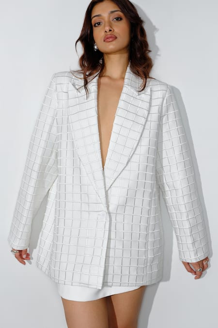 Maison 9002 Leclerc Checkered Blazer With Skirt 