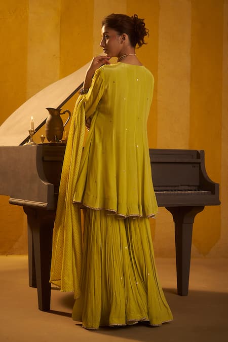 Hirika & Dhruti Tikki Work Anarkali Kurta & Sharara Set 