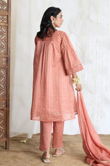 Banera Zari Striper Kurta Set With Dupatta 