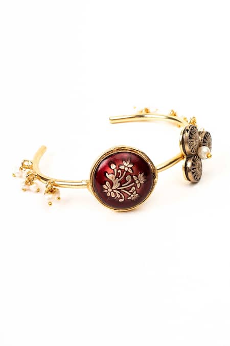 Hetal Shah Antique Hasdi Floral Motif Bracelet 