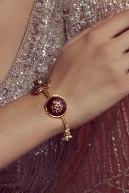 Hetal Shah Antique Hasdi Floral Motif Bracelet 