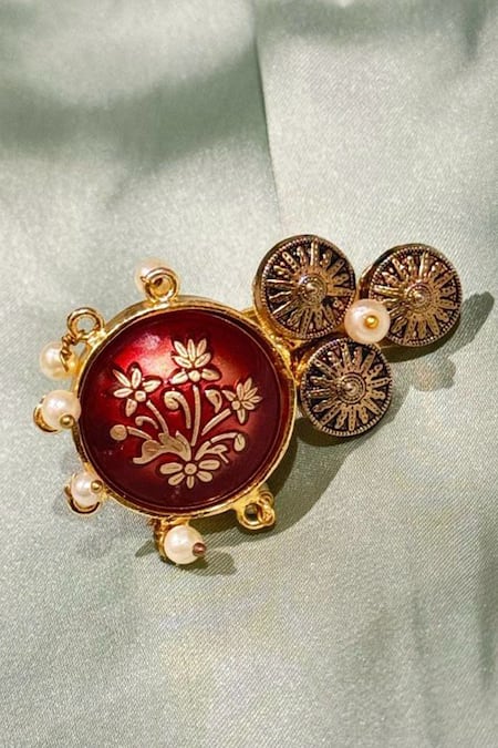 Hetal Shah Antique Hasdi Floral Motif Ring 