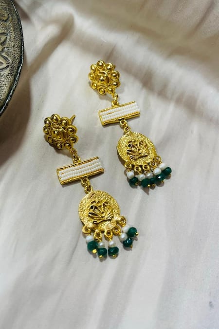 Hetal Shah Mini Coin Coin & Bead Drop Earrings 
