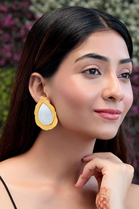 Hetal Shah Droplet Gold Plated Earrings 