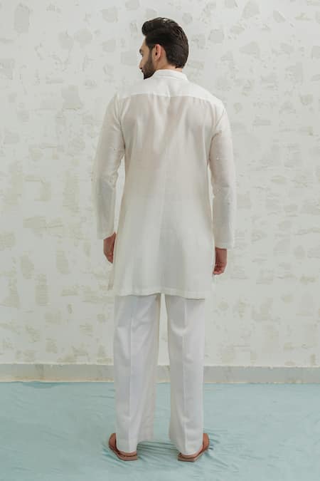 Runit Gupta Pink Orange Ombre Patch Kurta Set 