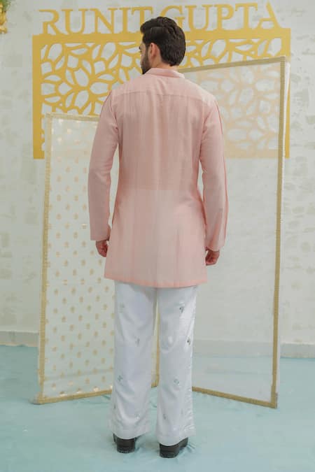 Runit Gupta Pleated Kurta With Embroidered Pant 